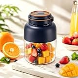 Portable Wireless Juicer Cup, 2026 Upgraded 28/45 Oz Wireless Electric Juicer Cup with 38-Blades, Rechargeable Usb Fresh Juice Blender for Fruits & Vegetables (Blue-28 Oz)