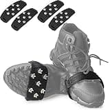 Crampon Traction Cleats Anti-Skid Traction Grips Crampons Spikes 7 Point Cleats for Footwear for Walking, Jogging, Hiking, Mountaineering Ice Snow Grips (Black 2 Pairs)