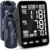 YONLO Blood Pressure Monitor, Automatic Blood Pressure Machine, Blood Pressure Monitors for Home Use, Upper Arm Blood Pressure Cuff 9-17 & 13-21in with Large Backlit Display, 3 Users 199 Sets Memory
