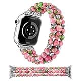 Moolia Stretch Beaded Strap Compatible with Apple Watch Bands 40/42/41/38mm Women, Boho Natural Stone Bracelet for iWatch Series 11 10 9 8 7 6 5 4 3 SE/Ultra 3 2 1, Eternal Love