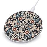 Tribal Style Pattern Wireless Charger, Fast Charging Pad