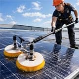 vnmudzeo Dual Head Solar Panel Cleaning Machine – 240W Electric Rotary Brush with Carbon Fiber Pole for Photovoltaic Panel Washing 9m(29.5ft)