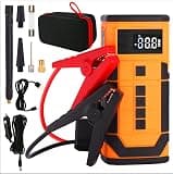 Car Jump Starter with Air Compressor, 3000A Car Battery Jumper Starter Portable (9.0 Gas/6.5L Diesel) with 150PSl Digital Tire Inflator Portable Car Jump Box with Jumper Cables, Charger, LED Light