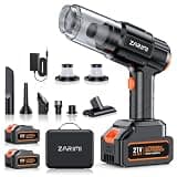ZARIMI Portable Cordless Car Vacuum - High-Power Brushless Motor, Rechargeable Handheld Vacuum Cleaner with 2 Batteries & Charger, 6-in-1 Vacuum Cleaners for Home, Keyboard, Pet Hair