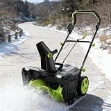 ORIDLECTAL Electric Snow Blower Cordless, 40V System with Fast Charger and 2 x 5.0Ah Batteries, 20 Inch Brushless Snow Blower with Adjustable Chute for Efficient Driveways and Sidewalks Clearing