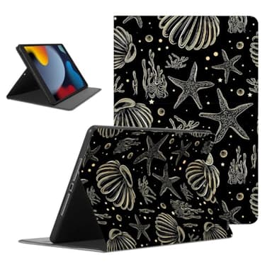 Mrtponk Summer Beach Starfish Shell Tablet Case for Samsung Galaxy Tab A7 Lite T225/T220 Case 8.7",Cute Pattern for Women Men Teens Protective Cover Flip PU Leather Stand Funda