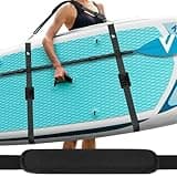 Mellbree Paddle Board Carrying Strap, Upgraded Soft Sup Carrying Strap Heavy Duty Kayak Carrier with Metal Clips Adjustable Size Suitable for Both Men and Women to Carry Paddleboard Easily