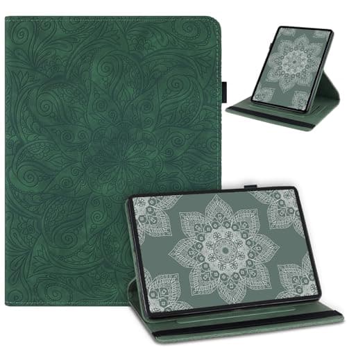 laddutoi Lenovo Tab One/Tab K9 Case 8.7 Inch 2025 (TB305FU / TB305XU), PU Leather Case with 360° Rotating Stand and Slot, Protective Cover for Lenovo Tab One, Green