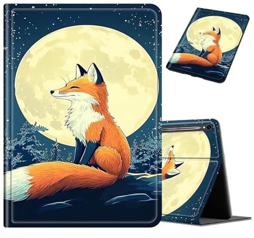 BVCLKJPOI Moon Fox Case for Samsung Galaxy Tab S11 11" (2025 Release), Premium PU Leather Stand Cover, Soft TPU Back & Auto Wake/Sleep Smart Case with S Pen Support for Men Boys