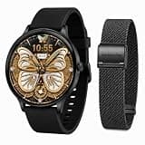 Smart Watch for Women 1.43" AMOLED Display, Bluetooth Calling Fitness Tracker, Heart Rate,Blood Oxygen Monitoring Sleep Tracking IP68 Waterproof Smartwatch for Android & iOS, Free Metal Strap Included