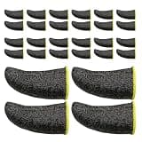 PAMINGONO 100 Pairs Silver Fiber Gaming Finger Sleeves for Mobile Phone and Gaming Controllers, Anti-Sweat Thumb Covers Enhanced Accuracy and High Sensitivity for Mobile Gamers