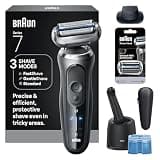 Braun Series 7 Electric Shaver for Men, Wet & Dry Foil Razor, 4-in-1 SmartCare Clean & Charge Center, Precision Trimmer Attachment, Replacement Shaver Head, Travel Case, Grey 7187ps