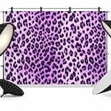 Purple Leopard Backdrop 8x6ft Elegant Modern Art Aesthetics Photography Backdrop Fabric Photoshoot Background Tapestry Banner for Birthday Baby Shower Decoration Party Video Photo Studio Props