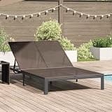 fadaoet Poly Rattan Sunbed Reclining Lounge Chair, 1-Person Brown, 206 x 62.5 x 74 cm Outdoor Patio Chaise Lounger, Adjustable Backyard Furniture