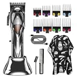 Mens Hair Clippers, Professional Clipper Rechargeable Trimmer for Men Shaver Beard Cutting Machine Barber Cut(Silver)