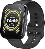 Amazfit Bip 5 Smart Watch 46mm, GPS, Amazon Alexa Built-in, Bluetooth Calling, 10-Day Battery, Heart-Rate & VO2 Max, Sleep Health Monitoring, AI Fitness Tracker App, for Android & iPhone, Black