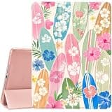 JOYLAND Pink Case for iPad Air 13 Inch Case M4/M3/M2 (2026/2025/2024) with Pencil Holder,Trifold Stand Protective Cover with Soft TPU Back,Flowers