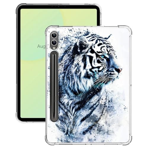 Galaxy Tab S9 Ultra Case 2023 Release Lightweight Ultra Slim Transparent Flexible TPU Shock Proof Clear Tablet Cover Case for Samsung Galaxy Tab S9 Ultra 14.6 inch - Watercolor Tiger