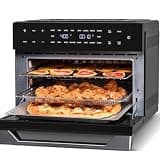 Beelicious 32QT Extra Large Air Fryer, 19-In-1 Air Fryer Toaster Oven Combo with Rotisserie and Dehydrator, Digital Convection Oven Countertop Airfryer Fit 13" Pizza, 6 Accessories, Deep Black