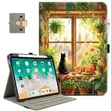 Vimorco Case for iPad Air 11 inch M4/M3/M2 (2026/2025/2024),for iPad Air 5th/4th Gen 10.9 inch,for iPad Pro 11 inch 4th/3rd/2nd/1st Gen,Pencil Holder&Handle&Pocket,Multiple Stand Cover,Window Cats
