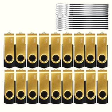 20 Pack 8GB USB Flash Drive,USB 2.0 Thumb Drive with 20 Lanyards, Bulk USB Drives,8GB 20pcs