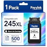 Payyink Replacement for 245XL PG-245XL Black Ink Cartridge for Canon 245 PG-245 XL Work with MX490 TR4520 TS3322 TR4500 TR4522 TS3122 MX492 MG2522 TR4522 MG2500 MG2922 TS202 (1 Pack)