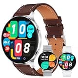 KM100 Smart Watch with Bluetooth Calling, Heart Rate Monitor, Step Counter, Sleep Tracking, IP68 Waterproof, Mesh and Leather Band (Silver)
