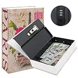 KYODOLED Diversion Book Safe with Combination Lock, Secret Safe Metal Lock Box, Money Storage Collection Box,9.5" x 6.2" x 2.2",France