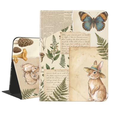 AdorableWhimsy Vintage Collage Animal Case for iPad Air 13" M4/M3/M2/iPad Pro(2018-2022) 12.9" with Pencil Holder Multi-Angle Viewing Stand Leather Folio Cover Aesthetic Protective Case