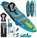 【11'×34"】 Extra Long/Extra Wide Premium Inflatable Stand Up Paddle Board (SUP) – Portable & Lightweight for Yoga, Surfing, Family Fun | Complete Kit with Paddle, Pump, Bag | Durable Design