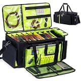 DJ Cable Bag, Large DJ Equipment Bag with 5 Cable Slots & 3 Removable Dividers, DJ Gig Bag with Laptop Compartment, Microphone &Accessory Pockets Travel DJ Gear Organizer for Cables, Mixer, Musicians