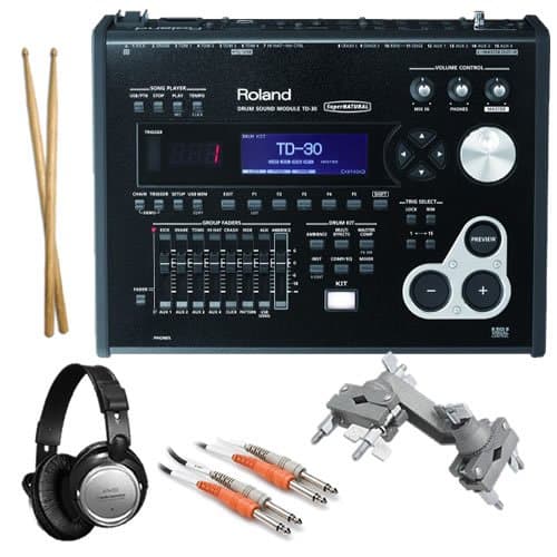 Roland TD-30 Electronic Drum Sound Module PAK w/ Clamp, Cable, Phones