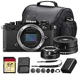 Nikon Zfc Mirrorless Camera with NIKKOR Z DX 16-50mm VR Lens (Black) + FTZ II Mount Adapter, 20.9MP APS-C Sensor, 4K Video, Vlogging and Content Creation Bundle with Bag + 64GB Memory Card