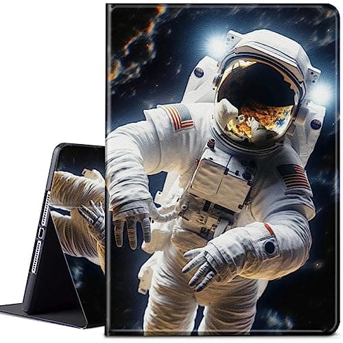 Case for iPad (A16) 11th Generation 11 inch 2025/10th Generation 10.9 inch 2022 Lightweight Protective PU Leather Smart Stand Cover with Auto Wake Sleep Case - Man in Space