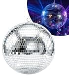 Pyle 8-Inch Disco Ball Hanging Mirror Ball | Disco party decorations for birthdays, weddings, clubs, dance parties, and covered outdoor events