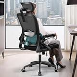 Nexthro Ergonomic Office Chair,Mesh Office Chair with Lumbar Support,High Back Desk Chair with Flip-up Arms,400 lbs Big and Tall Computer Chair with Headrest,Comfy Desk Chairs