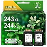 Inkjet Lee 243XL 244XL Compatible for Canon Printer 243 244XL Ink PG243 CL244 Ink Cartridges for Pixma MX490 MX492 MG2420 MG2520 MG2522 MG3022 MG3029 IP2820 IP2850 Printer,2 Pack (Black, Tri-Color)