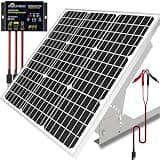 SOLPERK 50W/12V Solar Panel Kit, Solar Battery Trickle Charger Maintainer + Waterproof Controller + Adjustable Mount Bracket for Automotive Motorcycle Boat Marine RV Camping Roof