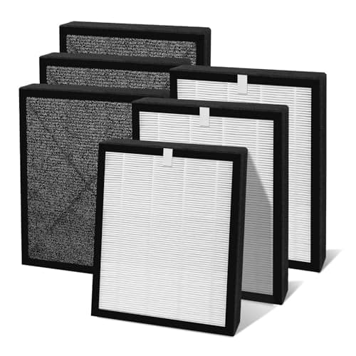6 Pcs AP380 Replacement Filters Compatible with AP380 Air Cleaner Purifier, 2-Stage HEPA and Activated Carbon Filter, Durable Materials, Easy Installation, Comfortable Air Environment