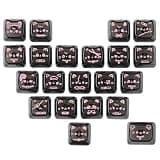 TYRIXKI 21 Keys Crystal Jelly Transparent Keycaps, PC Material Black Cat Cute Heart Shaped Personalized Custom Keycaps, Mao Profile Keycap for DIY MX Swithes Mechanical Keyboards