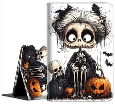 Case for iPad Air 13 Inch M3/M2 2025/2024, iPad Pro 12.9 inch (6th/5th/4th/3rd Gen) - Slim Fit Standing Cover with Auto Sleep/Wake, Gothic Skeleton Lady Halloween
