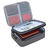 Omquot Certificate Storage Bag, Durable Oxford Fabric Multi-Layer Document Organizer with Lock for Home Use (Grey)
