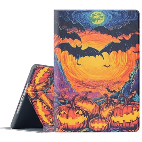 FGDRFGRW Case for iPad Pro 12.9 Inch (6th/5th 2022/2021) iPad Air 13 Inch (M3/M2, 2025/2024),Adjustable Stand Auto Wake/Sleep Function Full Body Protection Cover - Halloween Pumpkin Bat