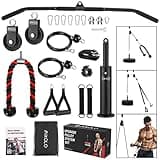Mikolo Upgraded Weight Lift Pulley System - LAT Pulley Attachments with Adjustable Length Cable for Full Body Training, Home Gym Set