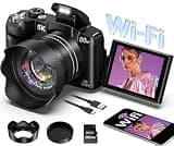 5K Digital Camera - 80MP WiFi Cameras for Photography - Fast Autofocus Vlogging Camera for YouTube - UHD Video Camara for Beginner Travel with 3" 270° Flip Screen, 18X Zoom, Memory Card, Lens Hood