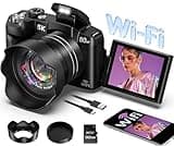 5K Digital Camera - 80MP WiFi Cameras for Photography - Fast Autofocus Vlogging Camera for YouTube - UHD Video Camara for Beginner Travel with 3" 270° Flip Screen, 18X Zoom, Memory Card, Lens Hood