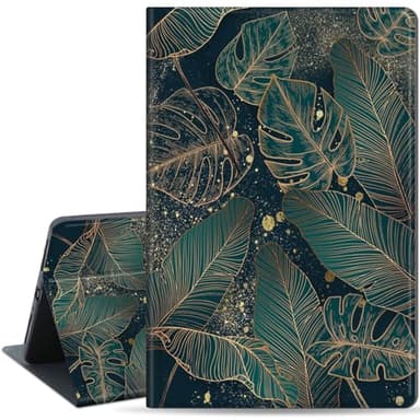 Case for Samsung Galaxy Tab A11 Plus 2026 & Galaxy Tab A9 Plus 11" 2023, Slim PU Leather Folio Stand with Auto Wake/Sleep, Shockproof Protective Cover for Galaxy Tab A11+/A9+, Monstera Leaves
