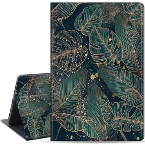 Case for Samsung Galaxy Tab A11 Plus 2026 & Galaxy Tab A9 Plus 11" 2023, Slim PU Leather Folio Stand with Auto Wake/Sleep, Shockproof Protective Cover for Galaxy Tab A11+/A9+, Monstera Leaves