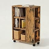 LYSSLYSS Rolling Storage Cabinet with Wheels, Mobile Office Organizer and Bookshelf, Narrow File Cabinet for Home Office, Open Shelf Printer Stand for Small Spaces