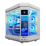 HYPER CYBER Ultra White Plus Gaming PC Desktop Computer, AMD Ryzen 7 7800X3D, Radeon RX 9060 XT, 32GB DDR5, 2TB SSD, Wonder Vision 360 Turbo ARGB Black, Windows 11 Home, RGB Lighting, Ready to Use